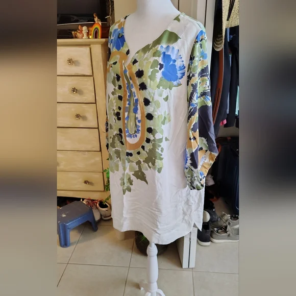 Soft Surroundings Floral V-Neck Women's Tunic Boho Size 2XL - Picture 6 of 8